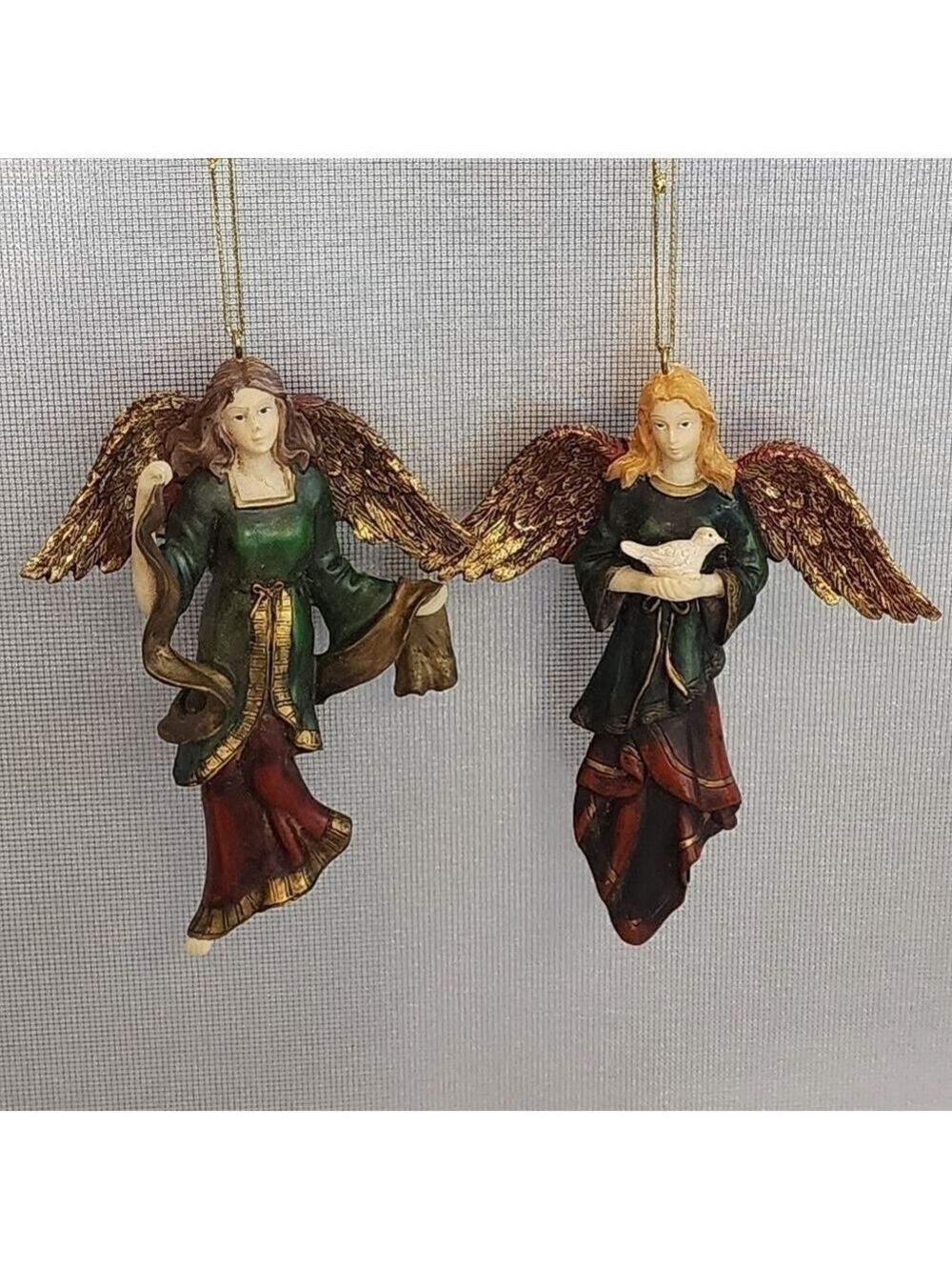 Angel Christmas ornaments set of 2 Holiday decor